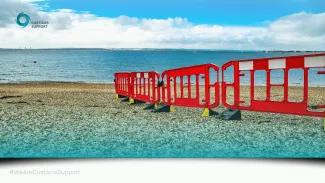 Barriers on the beach - border controls (UK)